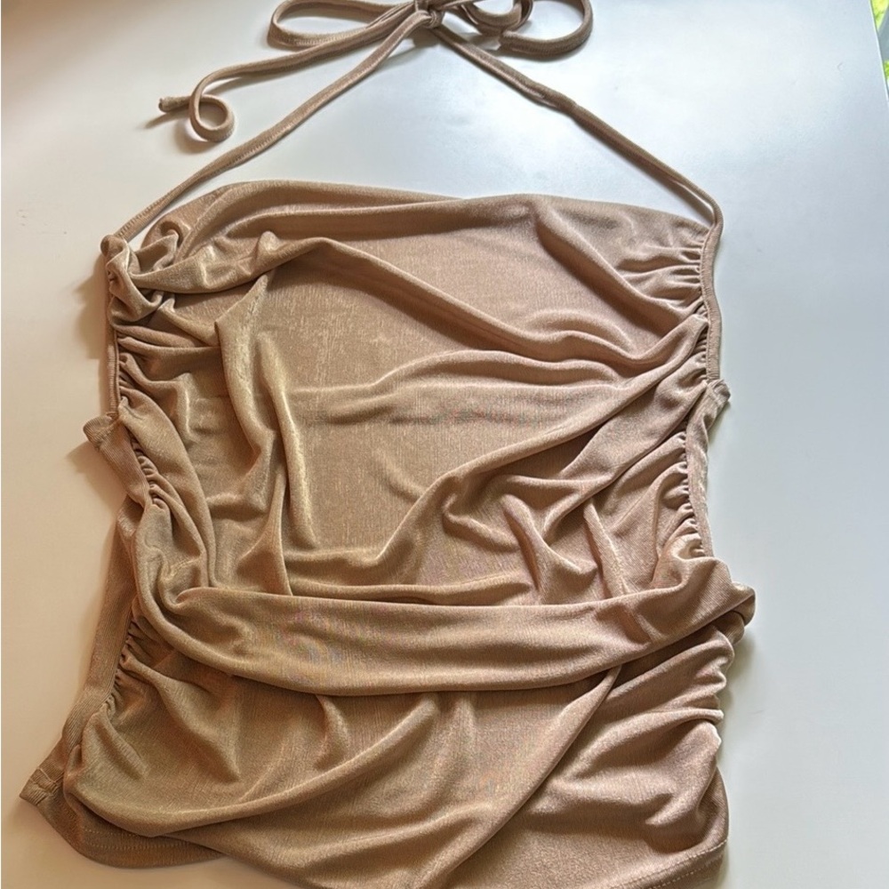 SHEIN Metallic Gold Blouse